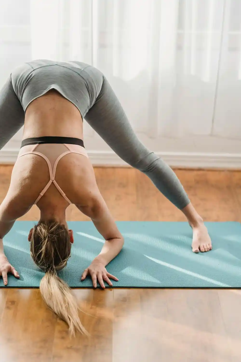 A woman performing a yoga pose