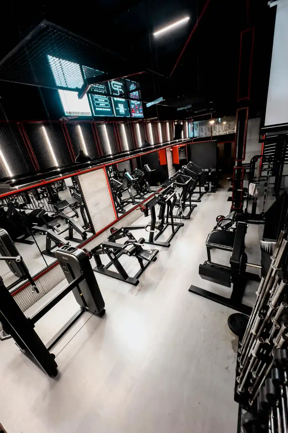 The gym's weights machines