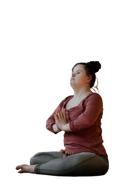 A woman practising yoga